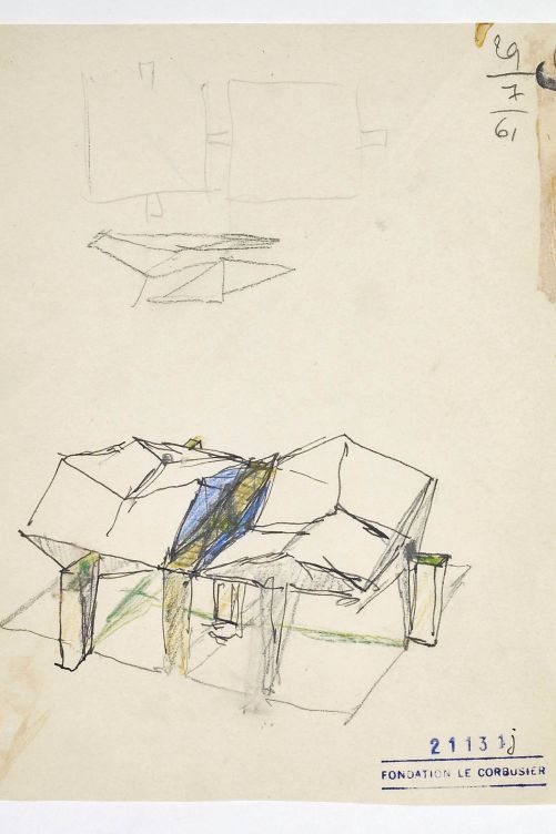 Skizze Nummer 2 für «Zürich Horn», Le Corbusier, 1961., © Fondation Le Corbusier, Paris .