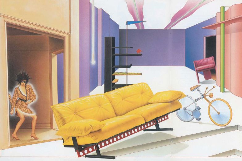 Schon in den 1980er-Jahren stellte das Sofa eine Synthese aus Tradition und modernstem Design dar. Historische Illustration: Studio Baroni.