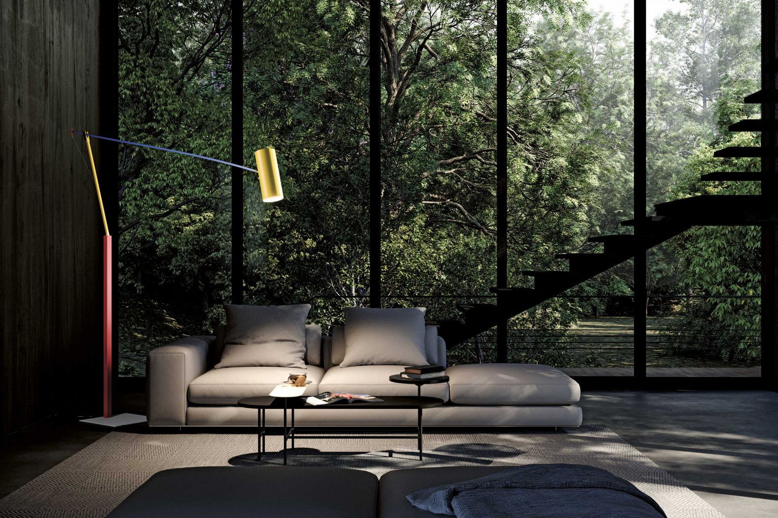 Überraschende Lichtquelle: «Ettorino Big» ist eine Stehleuchte, die in mehrfacher Hinsicht bemerkenswert ist: Dank einer COB-LED mit 15 Watt und einer sehr breiten optischen Linse verteilt sich das Licht gleichmässig nach unten und eignet sich daher besonders für die Beleuchtung eines grossen Wohnbereichs oder eines langen Tisches. Eine zweite, unabhängige Leuchte wirft zudem eine Silhouette in Magentatönen an die Decke. Die trotz ihrer Grösse filigran wirkende Stehleuchte verfügt über ein patentiertes Gelenksystem und ist sowohl in der hier gezeigten Version «Colourful» in Primärfarben als auch in Schwarz oder Weiss erhältlich. Entwurf: Enzo Catellani. CATELLANISMITH.COM