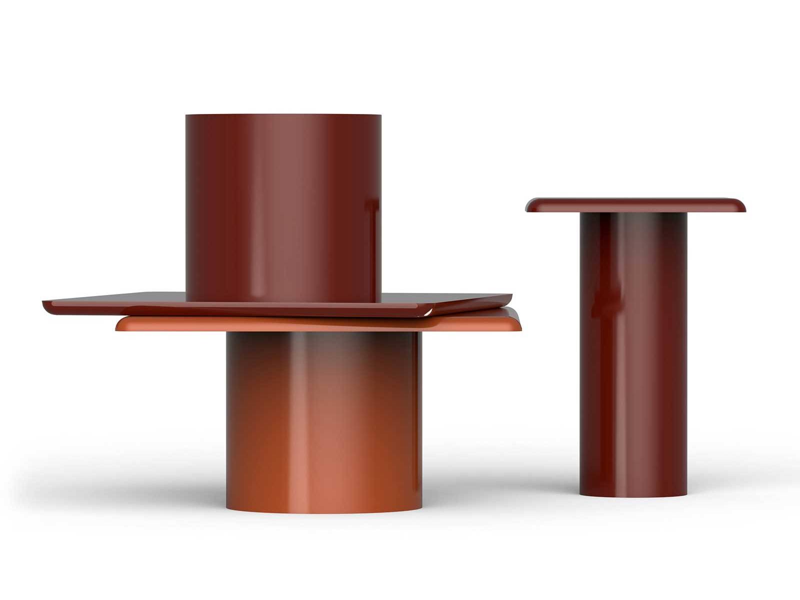 Mit «Snap» interpretierte Francesco Favaretto geometrische Urformen auf spielerische Weise neu. Das Design der peppigen Couch­tische erinnert an den Brutalismus, wirkt dank sanfter Konturen und glänzender Farben jedoch überraschend leicht – und zugleich charakterstark. TALENTI.