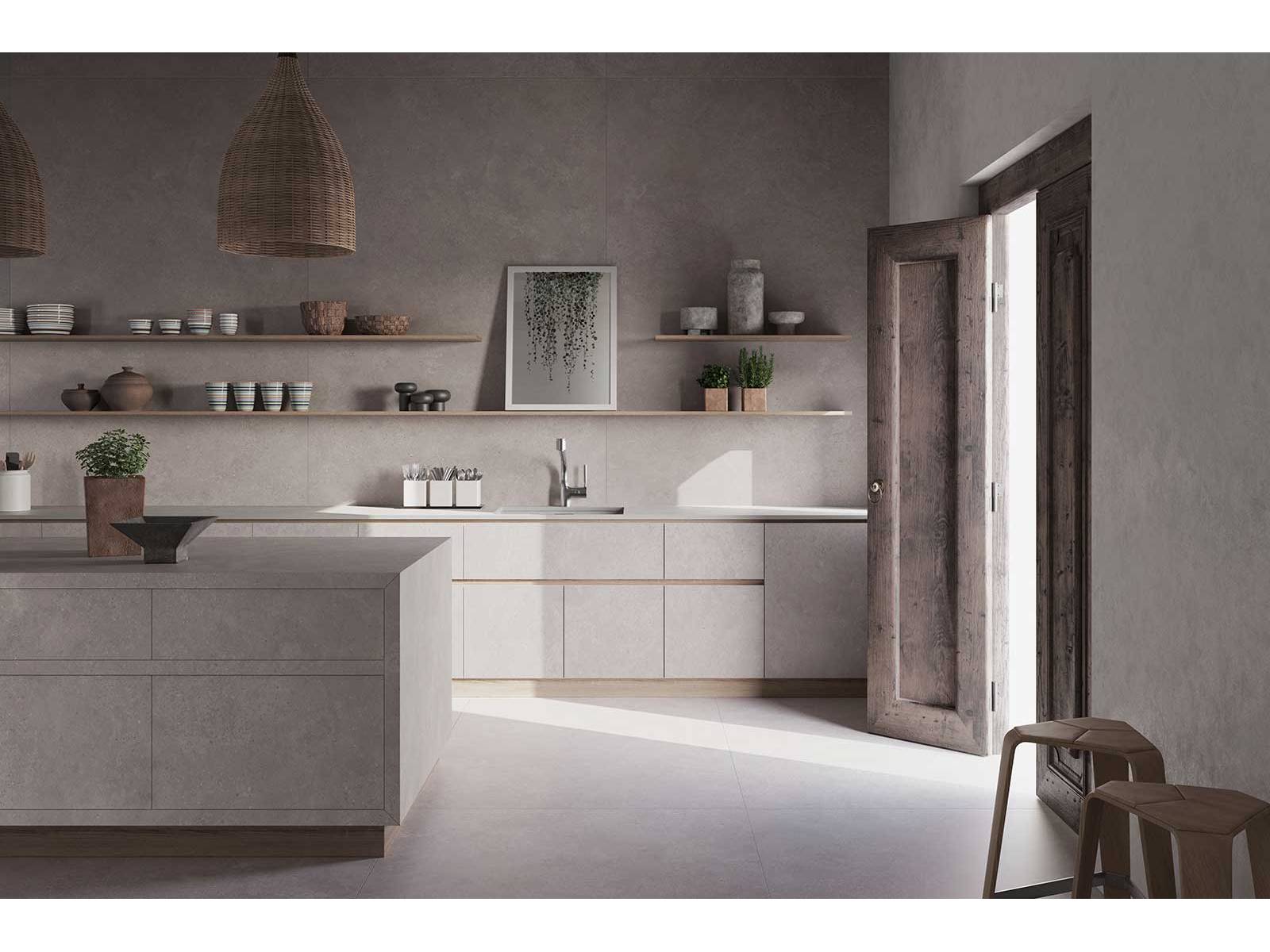 «Neolith Artisan» ist von den Kalksteinen gotischer Kathedralen in Europa im 14. und 15. Jahrhundert inspiriert. Seine erdigen und warmgrauen Farbnuancen verleihen der Küche eine zeitlos-moderne Ästhetik. Die Oberfläche des widerstands­fähigen Materials besteht aus natürlichen Mineralien, ist porenlos und dadurch besonders hygienisch. SQ SURFACE.